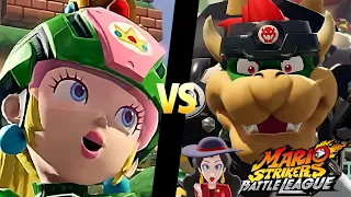 Mario Strikers Battle League Team Peach vs Team Bowser in Mushroom Hill