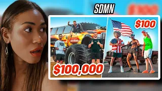 SIDEMEN $100 VS $100,000 ROAD TRIP (USA EDITION) | Reaction