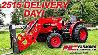 Delivery Day! NEW BRANSON 2515H compact tractor with pallet forks and bucket! TYM Tractor