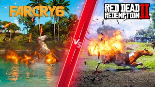 Far Cry 6 vs Red Dead Redemption 2 - Direct Comparison! Attention to Detail & Graphics! PC ULTRA 4K