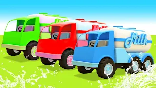 Car cartoons full episodes & Street vehicles cartoon for kids. Helper cars & a milk truck for kids