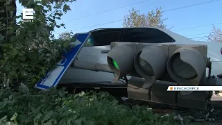 В Красноярске пьяный водитель устроил ДТП и снёс светофор