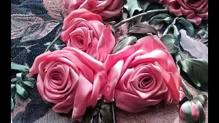 Роза - вышивка лентами