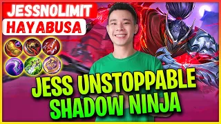 Jess Unstoppable Shadow Ninja - JessNoLimit Hayabusa - Mobile Legends Gameplay And Build.