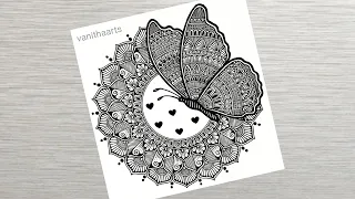 Butterfly Mandala Art | Mandala Art for Beginners Step-by-Step Tutorial #vanithaarts #butterfly