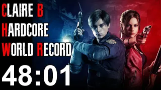 Resident Evil 2 Remake - Claire B Hardcore Speedrun Former World Record - 48:01