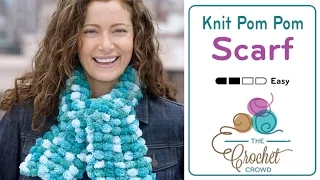 Knit Pom Pom Yarn Pattern | BEGINNER | The Crochet Crowd