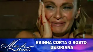 Mar de Amor - Rainha corta o rosto de Oriana