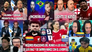 MEJORES REACCIONES DEL MUNDO A LOS GOLES DE LUIS DIAZ Y DARWIN NUÑEZ EN LIVERPOOL 3-1 BURNLEY -LÍDER