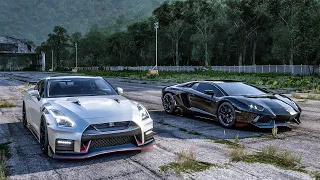 Forza Horizon 5 Drag race: Nissan GTR Nismo 1000hp vs Lamborghini Aventador 1200hp