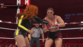 WWE 2K24 Showcase 16th Match 2019 Becky Lynch vs Charlotte Flair vs Ronda Rousey | WrestleMania 35