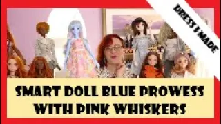 Smart Doll Blue Prowess with Pink Whiskers BJD clothing I made her Fantasy Blue Doll by Danny Cho