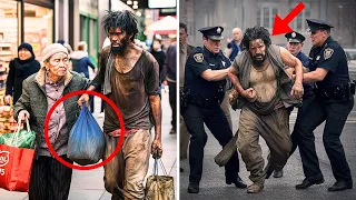 Homeless Man Helped Elderly Lady with Grocery Bags. Next Day, Store Owner Caught Him and Did This...