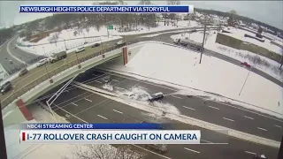 I-77 rollover crash caught on camera