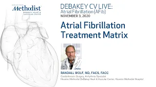 Atrial Fibrillation Treatment Matrix (Randall Wolf, MD) November 3, 2020