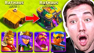 RATHAUS 1 AUF RATHAUS 14 in 1 VIDEO! 😱 Clash of Clans Weltrekord