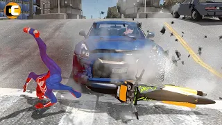 GTA 4 Spiderman Ragdolls and Crashes compilation