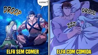 BÁRBARO GIGANTE Encontrou uma Elfa em uma Dungeon e Levou Para Comer em sua Casa - Resumo Manhwa