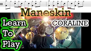 Maneskin Coraline Drum Tutorial Lesson