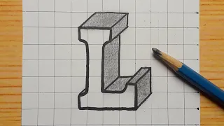 Simple 3d Drawing Letter L /How To Draw Capital Alphabet Easy For Beginners #shorts