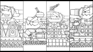 Drawing Evolution Of KV-44 | HomeAnimations - Cartoons About Tanks