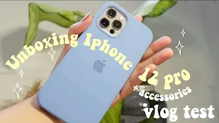 iPhone 12 Pro Unboxing 🍎 + VLOG TEST + Accessories (Fast charger)  AESTHETIC Unboxing