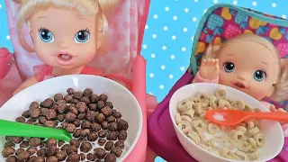 Куклы Пупсики Беби Элайв кушают / Baby Alive Doll feeding/ Открываем сюрпризы - Зырики ТВ