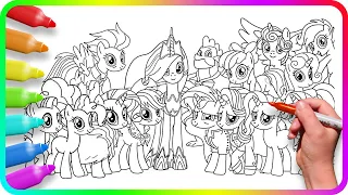 Coloring Pages MY LITTLE PONY | How to draw My Little Pony easy | MLP Simple Drawing Tutorial Art