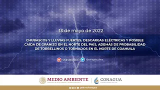13 de mayo de 2022 8:00h Pronóstico del Tiempo