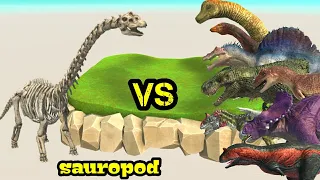 SKELETON SAUROPOD VS EVERY DINOSAUR animal revolt battle simulator