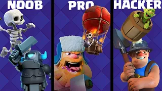 Noob vs Pro Vs Hacker clash royale