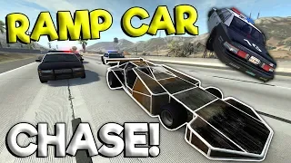 RAMP CAR POLICE CHASES & CRASHES! - BeamNG Gameplay & Crashes - Cop Escape