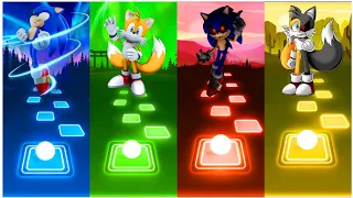 Sonic vs Tails vs Sonic Exe vs Tails Exe - Tiles Hop EDM Rush