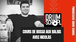 Nico de l'école de batterie Progressive Drum School Dijon nous fait un cours de bossa aux balais