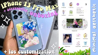 iPhone 13 Pro Max Unboxing (512GB) 🍎+ IOS 15 Customization | ✨Aesthetic ASMR✨ + Accessories