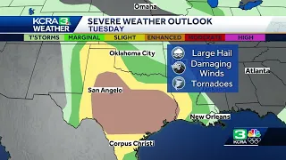 Here's the severe weather outlook in Texas on Tuesday