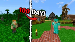 I Survived 100 Days in Jungle Only in Minecrafte P.E
