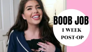 1 WEEK POST OP BOOB JOB | Breast Augmentation Recovery