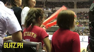 A worried Kathryn Bernardo cheers for Daniel Padilla at the Star Magic game