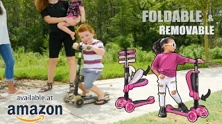 Hurtle 3 Wheeled Scooter for Kids || Wheel LED Lights || Adjustable Lean to Steer Handlebar