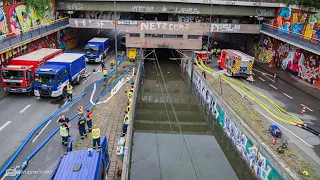 Starkregen flutet ganze U-Bahn Haltestelle in Köln - THW und Feuerwehr im Dauereinsatz | 16.07.2021