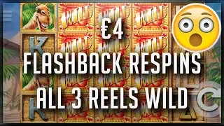 €4 SPIN - FLASHBACK RESPINS WITH ALL 3 REELS WILD!!!