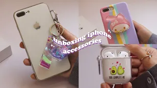 unboxing iPhone 8 plus accessories 📦🪴pt 2. cute and aesthetic phone accessories🎐