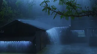 Overcome insomnia & relax with Heavy Rain & Thunder on the roof at night | Healing Rain