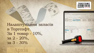 Налаштування акцій в Торгсофт®. На 1 товар - 10%, на 2 - 20%, на 3 - 30% (версія 2018.0.6, 2018)