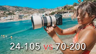 RF 70-200mm f/2.8L vs Canon RF 24-105mm f/4 | which one makes more sense? vacation special EOS R5 4K