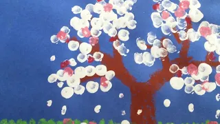Sakura finger print painting
