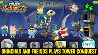 Shinchan army vs zombies army in tower conquest 😱 | shinchan vs his friends in tower conquest | #4