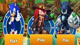 Sonic Dash - Sonic vs Treasure Hunter Knuckles vs Werehog - All Characters Unlocked Walkthrough