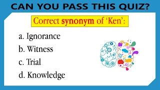 ENGLISH VOCABULARY TEST 09. 'Guess the synonym' quiz. What's your score?